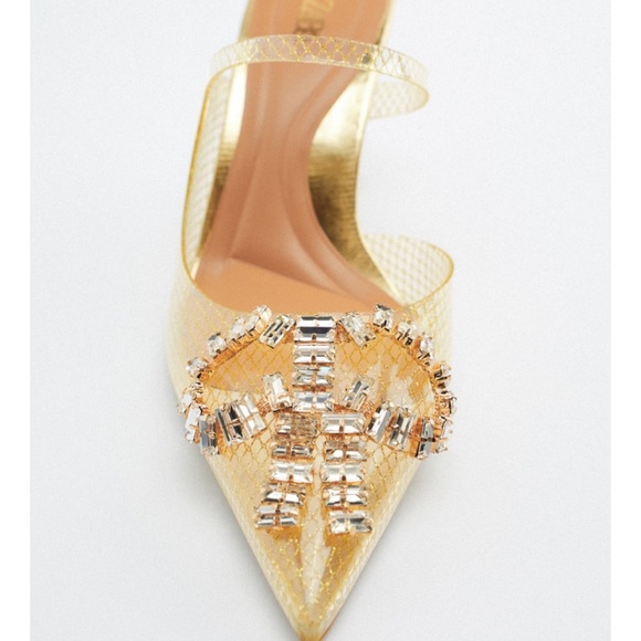 ZARA High Heel Vinyl Slingback Mules - Picture 2 of 7